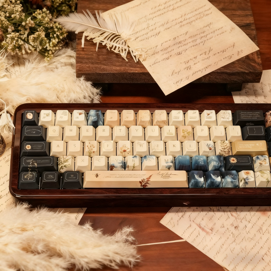Emily Dickinson Floral Art Keycaps